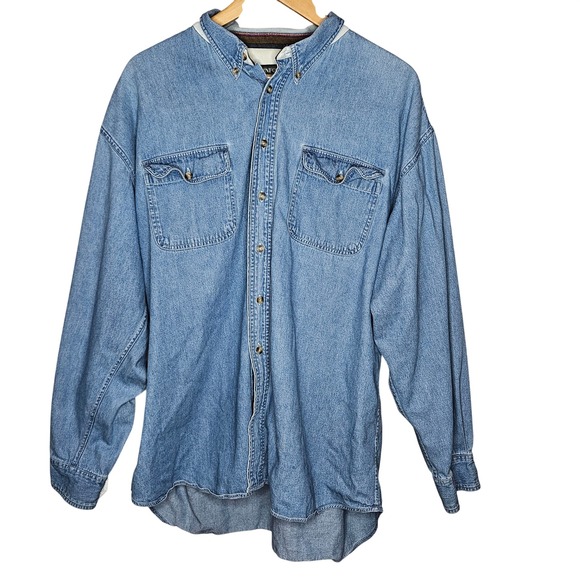 RAINFOREST Other - Rainforest Denim Safari Shirt Mens XL Vintage Utility Outdoor Cotton Button Down